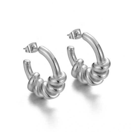 Rope earrings silver