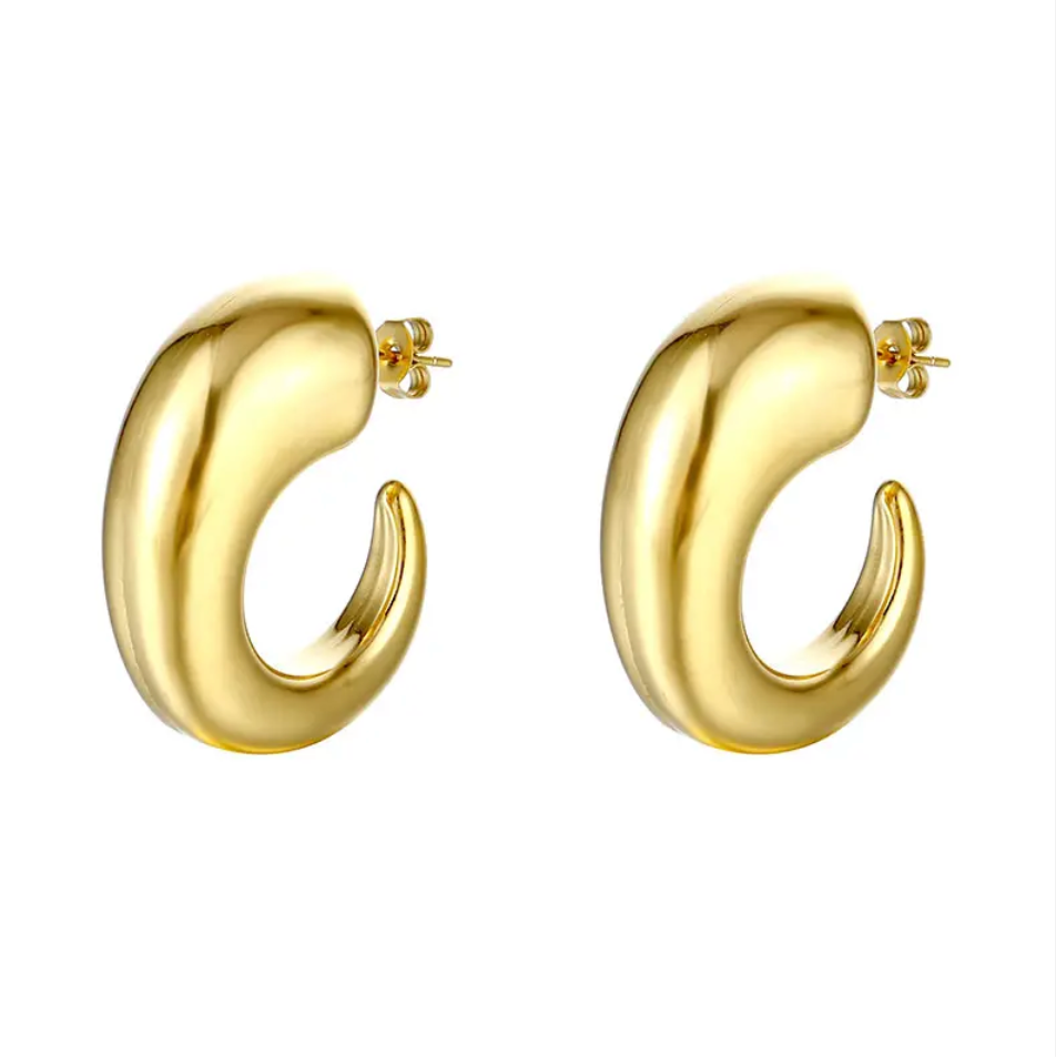 Curve earrings gold