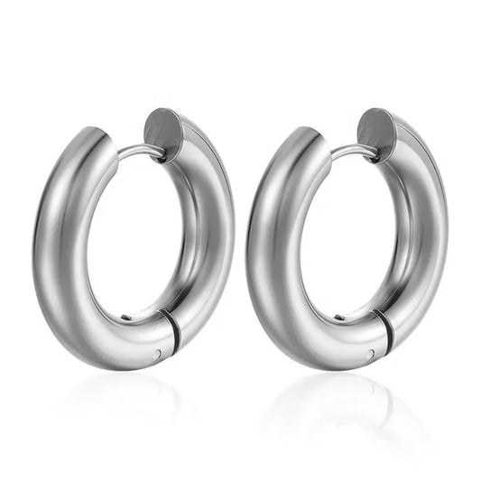 Bold hoops silver Mid